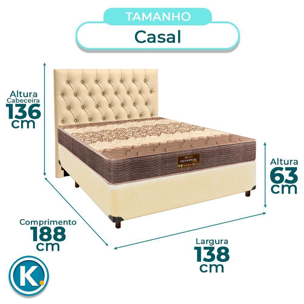 Kit Cama Box + Cabeceira + Colchão Casal D26 - Ortophedic - Sankonfort - 3