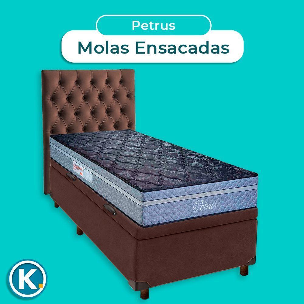Kit Cabeceira + Cama Box Bau + Colchão Solteiro Molas Ensacadas Petrus Paropas - 4