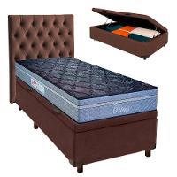 Kit Cabeceira + Cama Box Bau + Colchão Solteiro Molas Ensacadas Petrus Paropas - 1