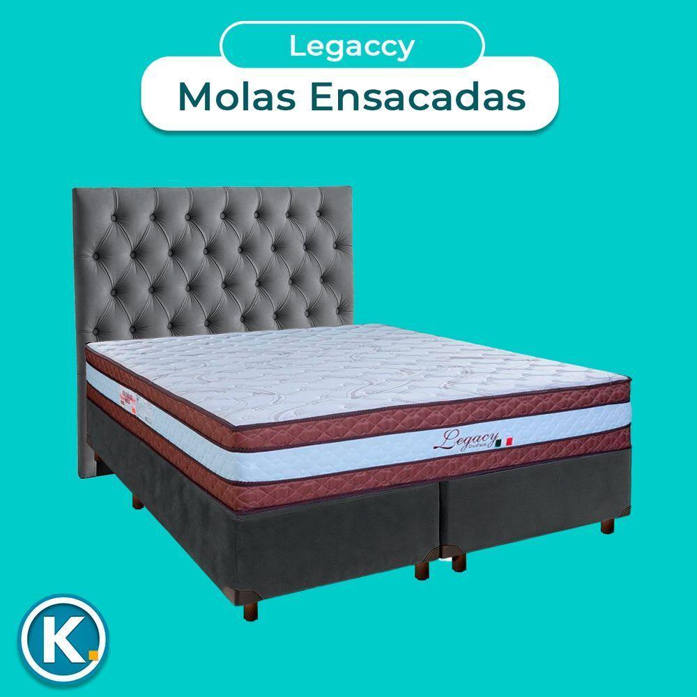 Kit Cabeceira + Cama Box + Colchão Queen Molas Ensacadas Legaccy Paropas - 4