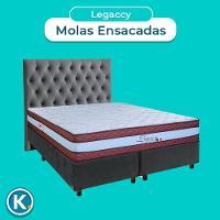 Kit Cabeceira + Cama Box + Colchão Queen Molas Ensacadas Legaccy Paropas