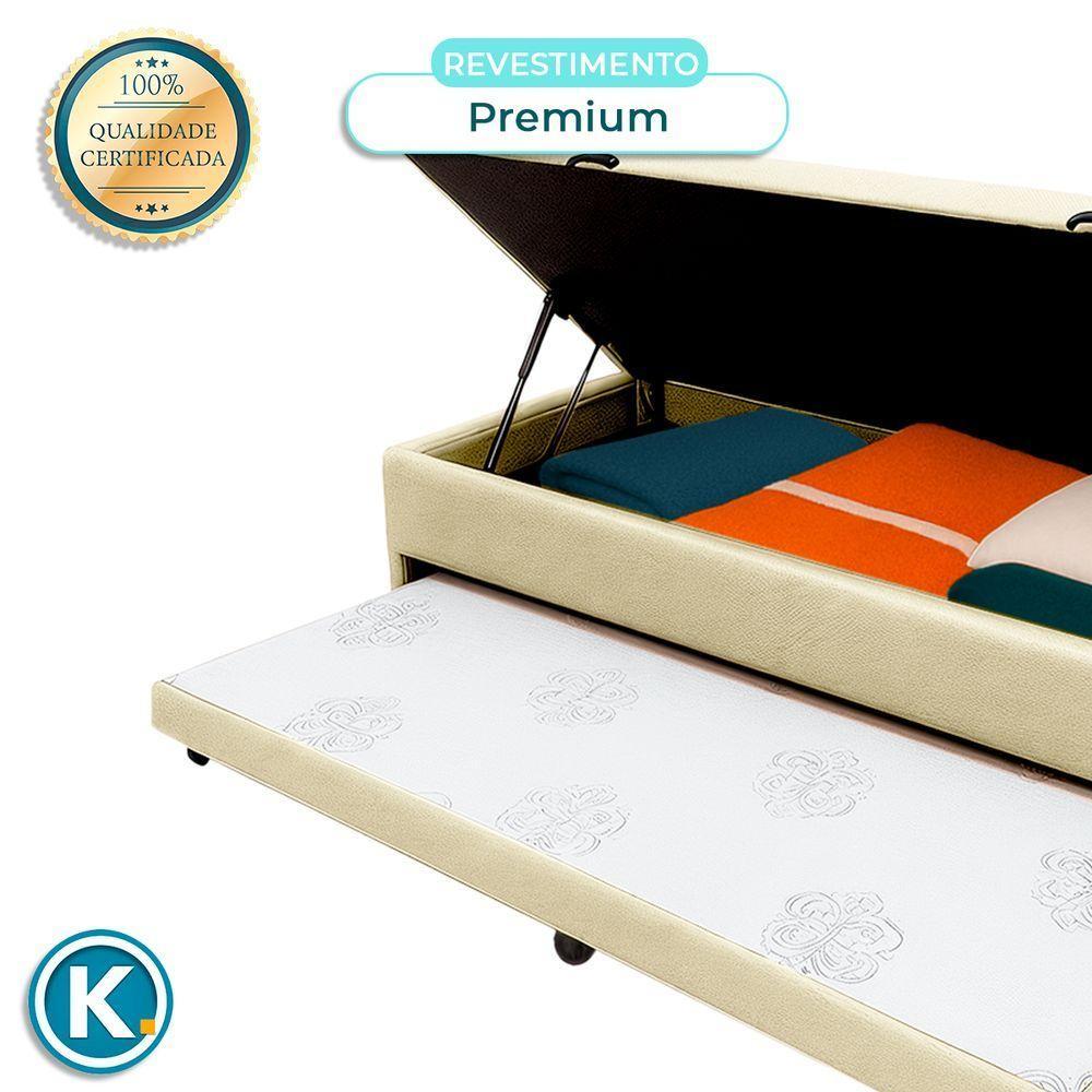 Bicama Com Baú Solteiro Viena Nature Bege 88x188 - 3