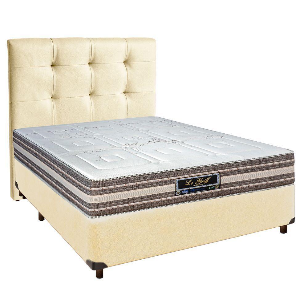 Kit Cama Box + Cabeceira + Colchão Casal Molas Ensacadas - Legriff - Sankonfort - 1