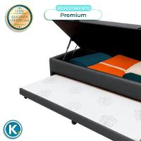 Bicama Com Baú Solteiro Viena Nature Cinza 88x188 - 5