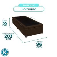 Cama Box Bau Solteirão Blindado Nature Marrom 96x203