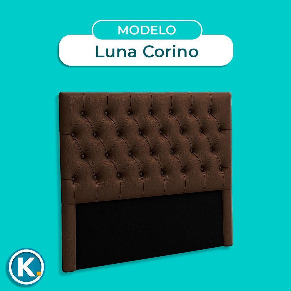 Cabeceira Estofada Queen Luna Nature Material Sintético Marrom 158x136 - 3