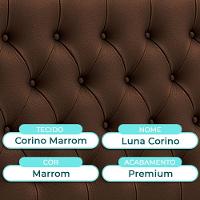 Cabeceira Estofada Queen Luna Nature Material Sintético Marrom 158x136