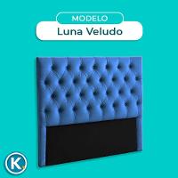 Cabeceira Estofada King Luna Nature Veludo Azul 193x136 - 5