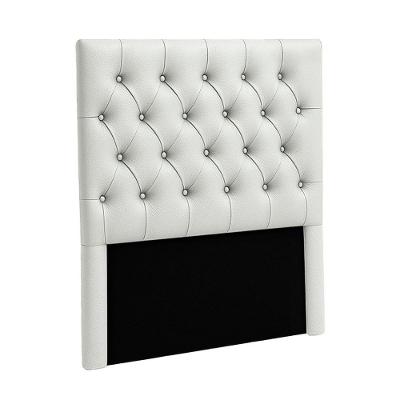 Cabeceira Estofada Solteiro Luna Nature Material Sintético Branco 88x136