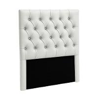 Cabeceira Estofada Solteiro Luna Nature Material Sintético Branco 88x136 - 1