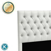 Cabeceira Estofada Solteiro Luna Nature Material Sintético Branco 88x136 - 2