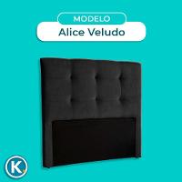 Cabeceira Estofada Queen Alice Nature Veludo Preto 158x136 - 5