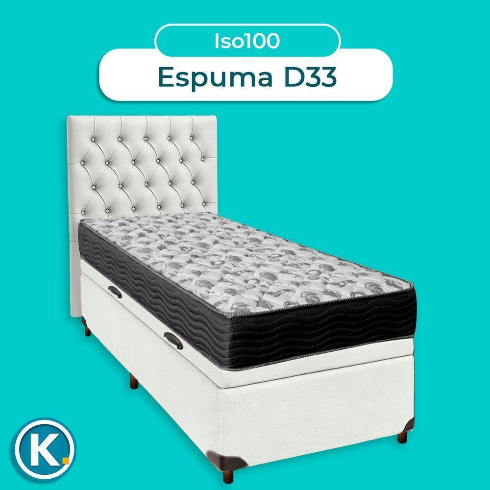 Kit Cabeceira + Cama Box Bau + Colchão Solteiro D33 Iso100 Ortobom - 4