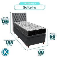 Kit Cabeceira + Cama Box Bau + Colchão Solteiro D33 Iso100 Ortobom - 3