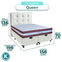 Kit Cabeceira + Cama Box Bau + Colchão Queen Molas Ensacadas Legaccy Paropas - 3