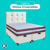 Kit Cabeceira + Cama Box Bau + Colchão Queen Molas Ensacadas Legaccy Paropas