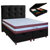 Kit Cabeceira + Cama Box Bau + Colchão Casal Molas Ensacadas Legaccy Paropas - 1
