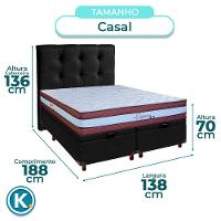 Kit Cabeceira + Cama Box Bau + Colchão Casal Molas Ensacadas Legaccy Paropas - 3