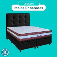 Kit Cabeceira + Cama Box Bau + Colchão Casal Molas Ensacadas Legaccy Paropas