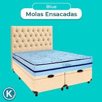 Kit Cabeceira + Cama Box Bau + Colchão Queen Molas Ensacadas Blue Paropas - 2