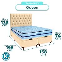 Kit Cabeceira + Cama Box Bau + Colchão Queen Molas Ensacadas Blue Paropas - 5