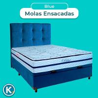 Kit Cabeceira + Cama Box Bau + Colchão Casal Molas Ensacadas Blue Paropas - 2