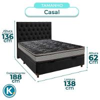Kit Cabeceira + Cama Box Bau + Colchão Casal D28 Conforto Paropas - 3