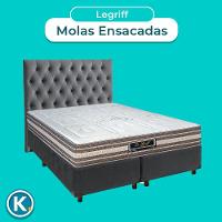 Kit Cama Box + Cabeceira + Colchão Casal Molas Ensacadas - Legriff - Sankonfort