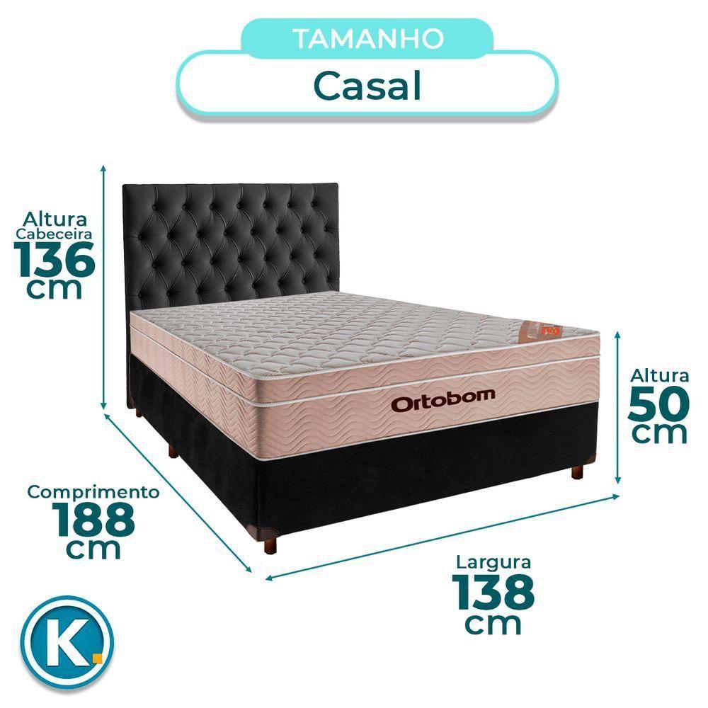 Kit Cabeceira + Cama Box + Colchão Casal Molas Ensacadas Airtech Ortobom - 3