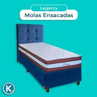 Kit Cabeceira + Cama Box + Colchão Solteiro Molas Ensacadas Legaccy Paropas