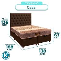 Kit Cabeceira + Cama Box Bau + Colchão Casal D26 Ortophedic Sankonfort - 3