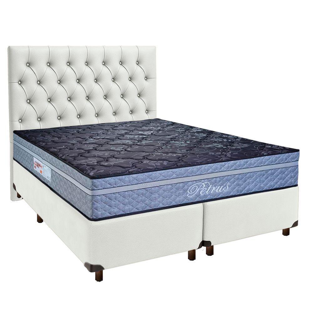 Kit Cabeceira + Cama Box + Colchão Queen Molas Ensacadas Petrus Paropas - 1