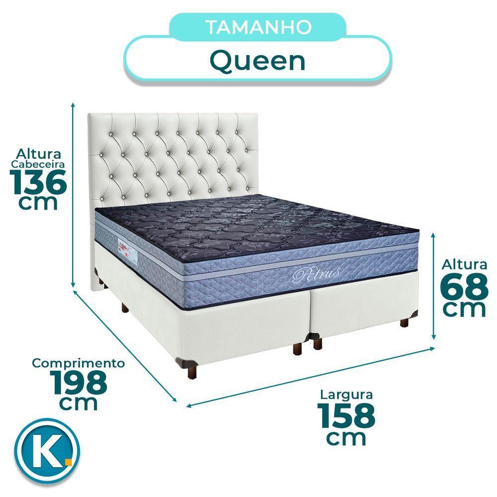 Kit Cabeceira + Cama Box + Colchão Queen Molas Ensacadas Petrus Paropas - 3