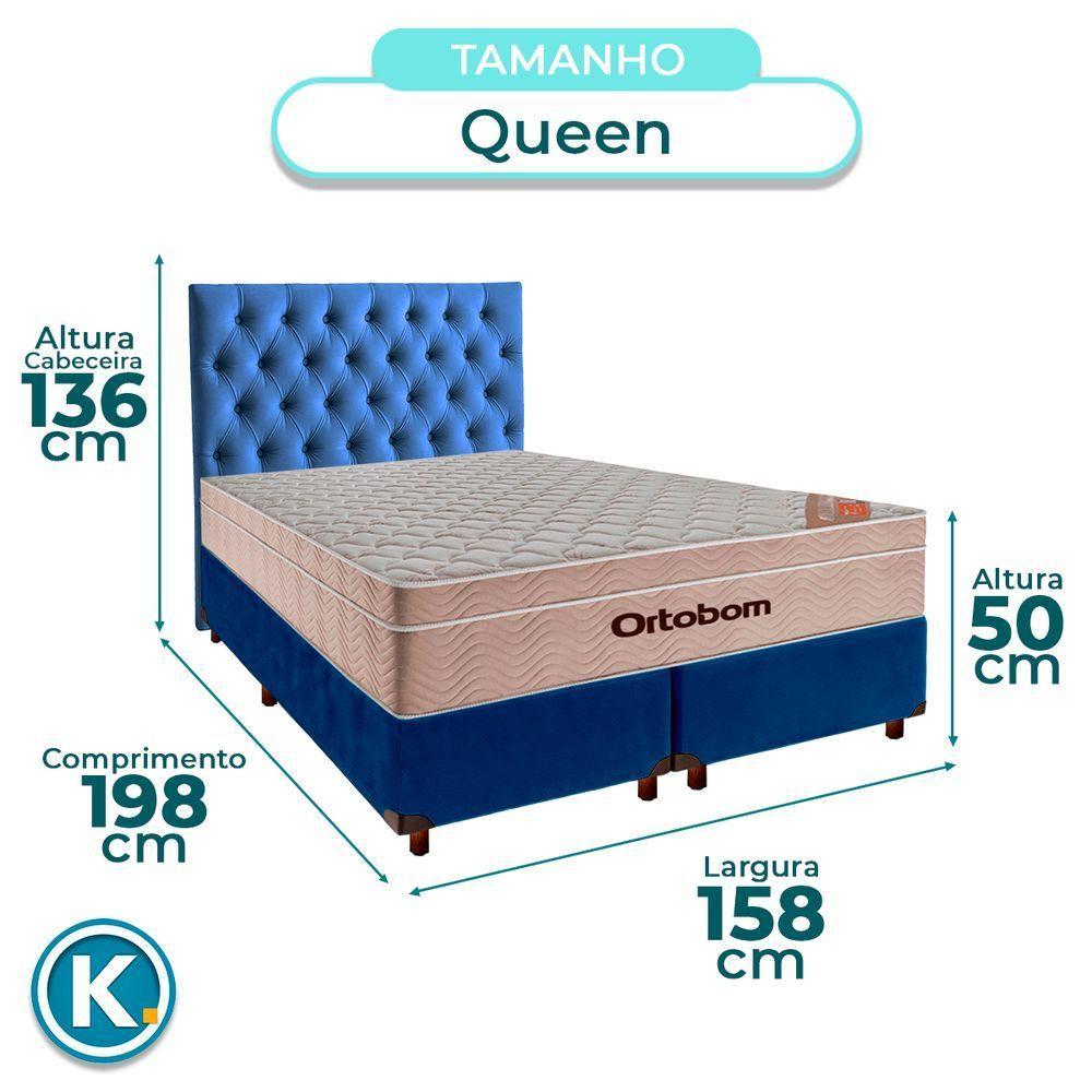 Kit Cabeceira + Cama Box + Colchão Queen Molas Ensacadas Airtech Ortobom - 3