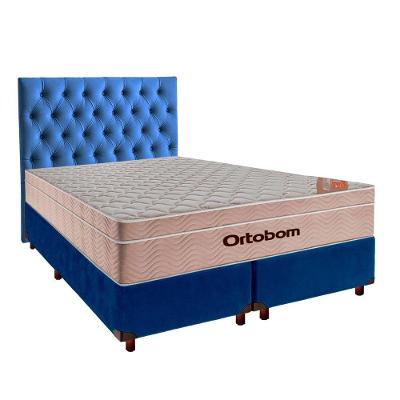 Kit Cabeceira + Cama Box + Colchão Queen Molas Ensacadas Airtech Ortobom