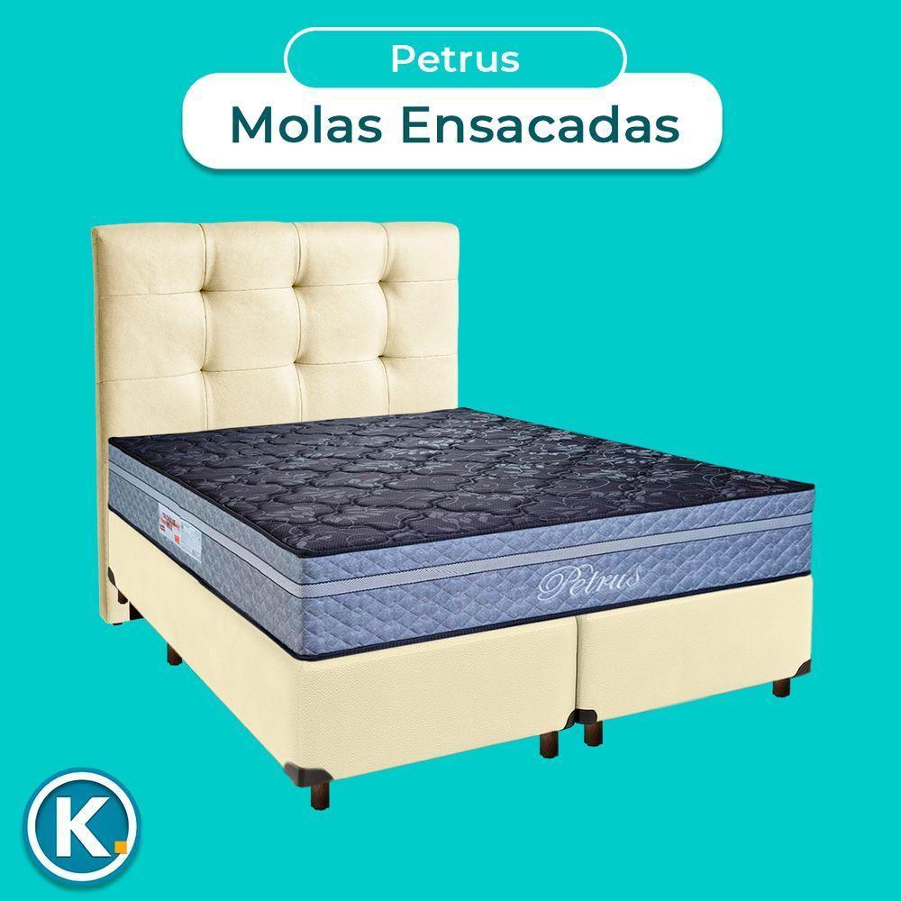 Kit Cabeceira + Cama Box + Colchão Queen Molas Ensacadas Petrus Paropas - 4