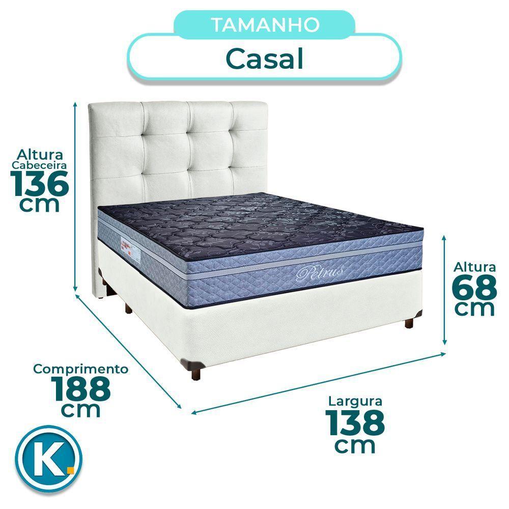 Kit Cabeceira + Cama Box + Colchão Casal Molas Ensacadas Petrus Paropas - 3