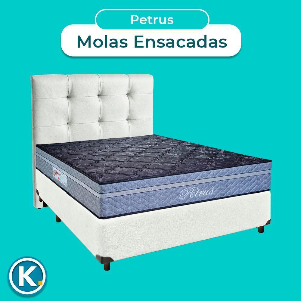 Kit Cabeceira + Cama Box + Colchão Casal Molas Ensacadas Petrus Paropas - 4