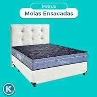 Kit Cabeceira + Cama Box + Colchão Casal Molas Ensacadas Petrus Paropas