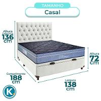 Kit Cabeceira + Cama Box Bau + Colchão Casal Molas Ensacadas Petrus Paropas - 3