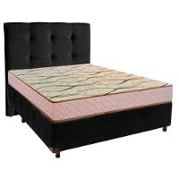 Conjunto Cama Box Preto Casal + Colchão D33 Maxsono Paropas + Cabeceira - 1
