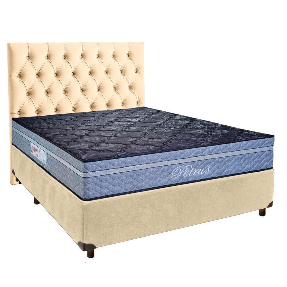 Kit Cabeceira + Cama Box + Colchão Casal Molas Ensacadas Petrus Paropas - 1