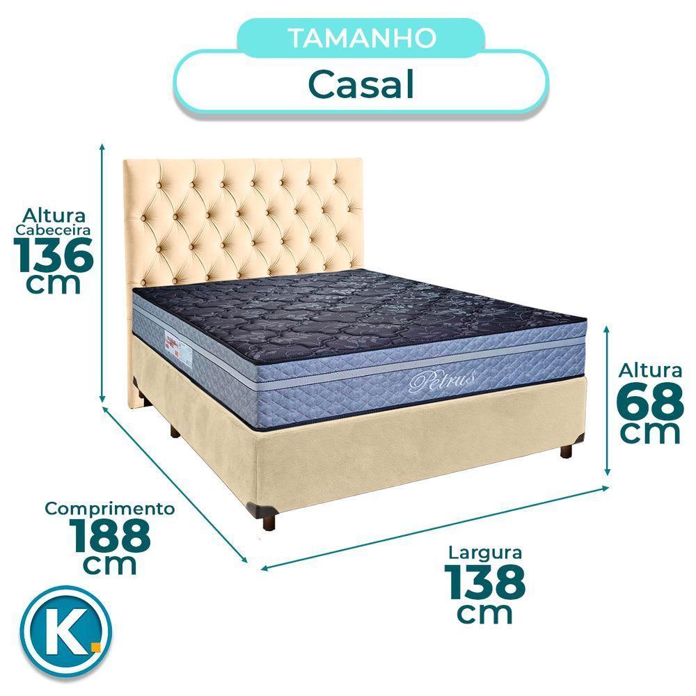 Kit Cabeceira + Cama Box + Colchão Casal Molas Ensacadas Petrus Paropas - 3