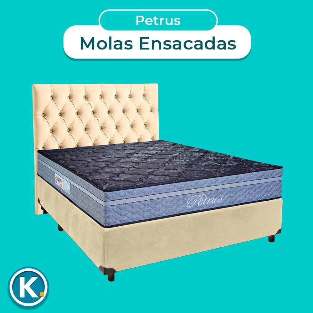 Kit Cabeceira + Cama Box + Colchão Casal Molas Ensacadas Petrus Paropas - 4