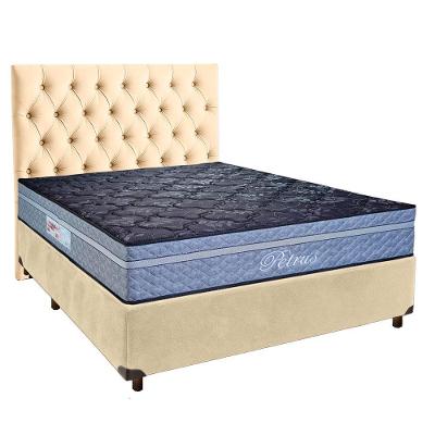 Kit Cabeceira + Cama Box + Colchão Casal Molas Ensacadas Petrus Paropas