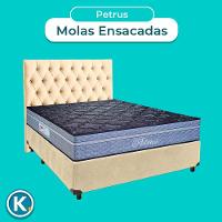 Kit Cabeceira + Cama Box + Colchão Casal Molas Ensacadas Petrus Paropas