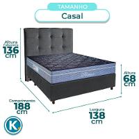 Kit Cabeceira + Cama Box + Colchão Casal Molas Ensacadas Petrus Paropas - 3