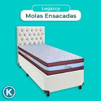 Conjunto Cama Box Branco Solteiro + Colchão Molas Ensacadas Legaccy Paropas + Cabeceira