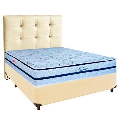 Kit Cabeceira + Cama Box + Colchão Casal Molas Ensacadas Blue Paropas