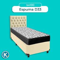 Kit Cabeceira + Cama Box + Colchão Solteiro D33 Iso100 Ortobom